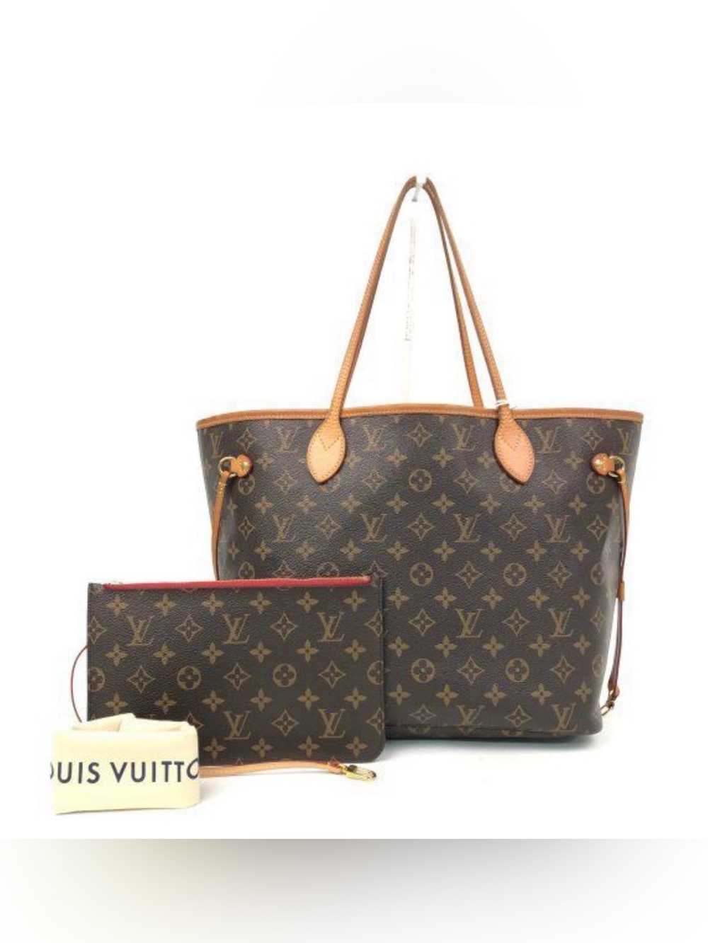 Louis Vuitton Neverfull MM Monogram Tote with Pouch